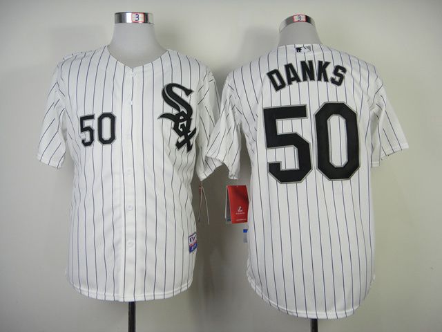 Men Chicago White Sox #50 Danks White black MLB Jerseys->chicago white sox->MLB Jersey